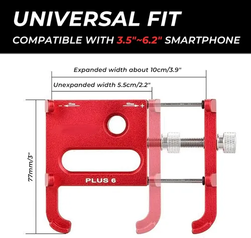 Vista 2 de Soporte universal para teléfono para bicicleta y motocicleta, soporte universal para manillar de bicicleta, clip de aluminio giratorio de 360°