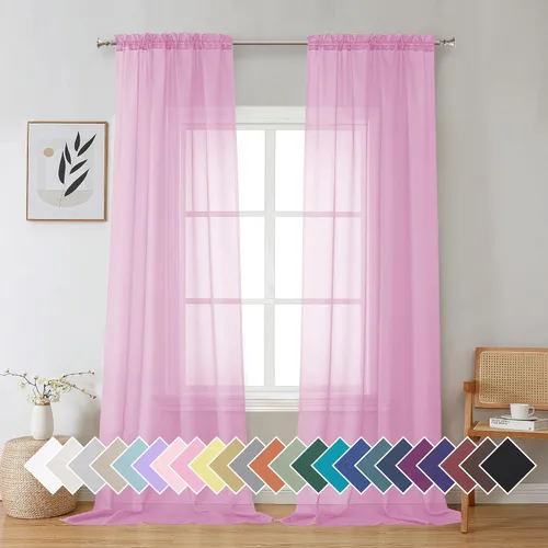 Vista 106 de Aiyufeng 2 paneles de cenefa transparente negra de 14 pulgadas de largo, cortinas cortas para dormitorio, cortinas de cocina para ventana pequeña