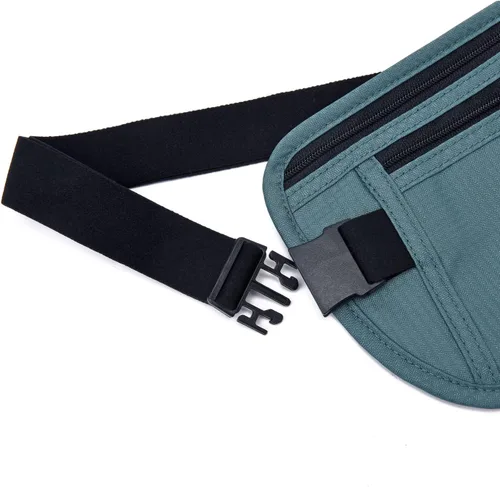 Vista 52 de DAITET Cinturón de dinero, soporte para pasaporte, cartera de viaje oculta segura con bloqueo RFID, riñonera encubierta (negro), Negro, Rfid