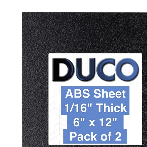 Vista 13 de Duco - Lámina de plástico ABS fabricada en Estados Unidos de 1/16 pulgadas de grosor, 6 x 12 pulgadas, 1 paquete de paneles termoplásticos negros
