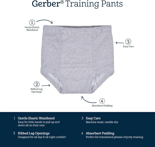 Vista 6 de Gerber Baby Boys' Infant Toddler 4 Pack Potty Training Pants Underwear