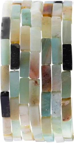 Vista 26 de Cuentas de tubo rectangular de jade africano natural, 0.157 x 0.512 in, 15.0 in/str sueltas semi piedras preciosas para hacer pulseras, collares
