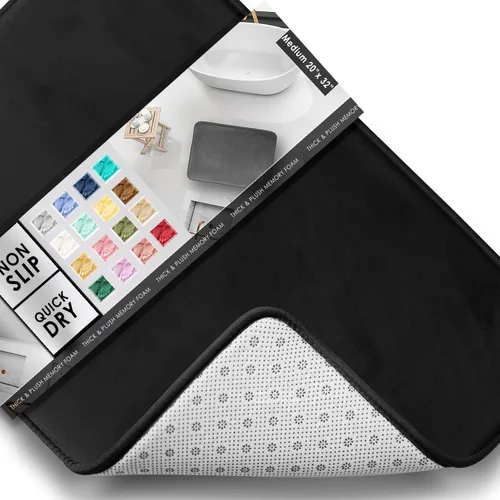 Vista 58 de Clara Clark tapete para baño, regadera o tina, de gomaespuma, negro, antiderrapante