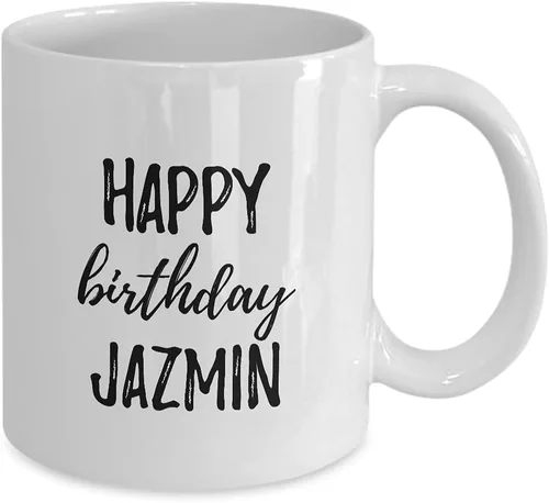 Vista 2 de Happy Birthday Jazmin Mug Funny Gift Idea For Anniversary Custom Name Coffee Tea Cup 11 oz