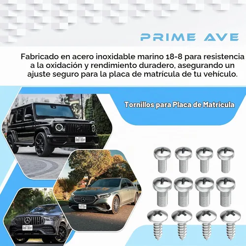Vista 5 de Tornillos de matrícula de acero inoxidable para matrículas, marcos, cubiertas, juego de tornillos de matrícula a prueba de óxido para la parte