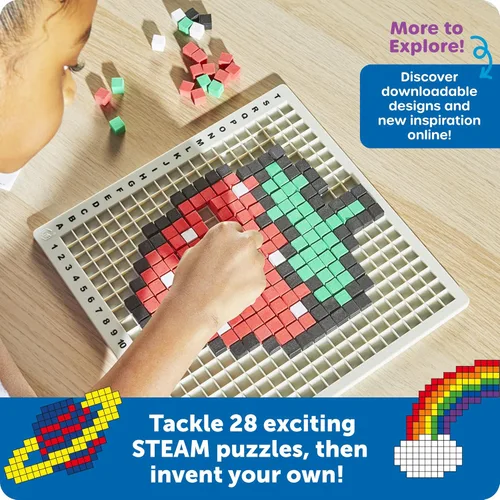 Vista 3 de Learning Resources STEM Explorers Pixel Art Pro - Pensamiento crítico, manipuladores matemáticos, habilidades de resolución de problemas, bloques