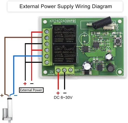 Vista 7 de QIACHIP DC 6V 12V 24V 2 canales 10A Relé inalámbrico Interruptor de control remoto, transmisor y receptor RF 433M con palanca momentánea bloqueada
