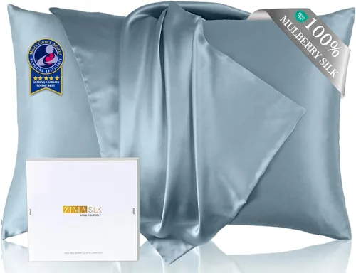 Vista 11 de ZIMASILK Funda de almohada de seda de morera 100 % 6A mejorada de grado 6A para cabello y piel, con cremallera oculta reforzada, más suave y Beige