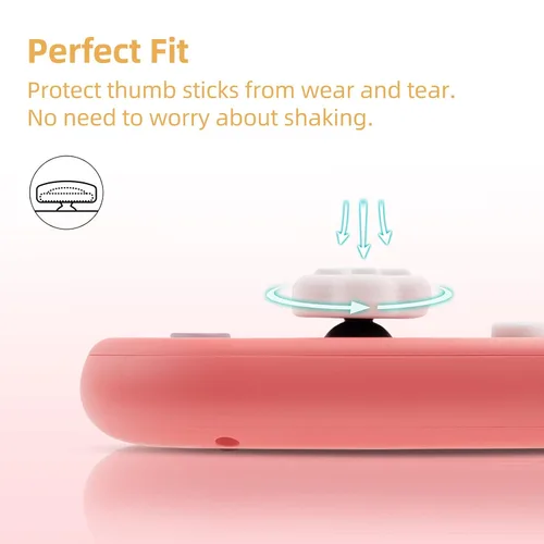 Vista 4 de GeekShare Cat Paw Shape Thumb Grip Caps,Soft Silicone Joystick Cover Compatible with Nintendo Switch OLED Switch Lite (Brown & Yellow)