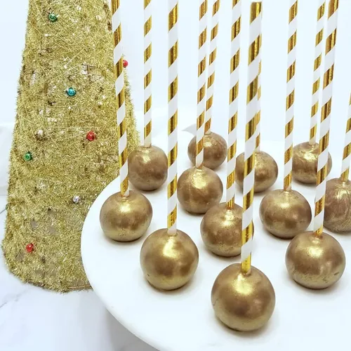 Vista 3 de ALINK Pajitas de papel dorado biodegradables a granel, paquete de 100 pajitas metálicas a rayas, ondas, corazones, estrellas, para cumpleaños