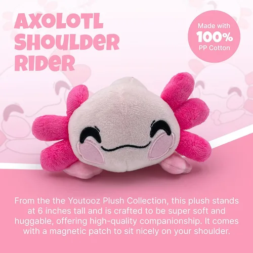 Vista 2 de Youtooz Youtooz Plush Collection - Jinete de hombro de 6 pulgadas de Axolotl magnético suave coleccionable