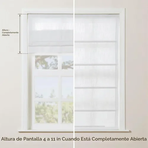 Vista 3 de TWOPAGES Persianas romanas de lino personalizadas sin cordón para ventanas 1908-0 Blancanieves