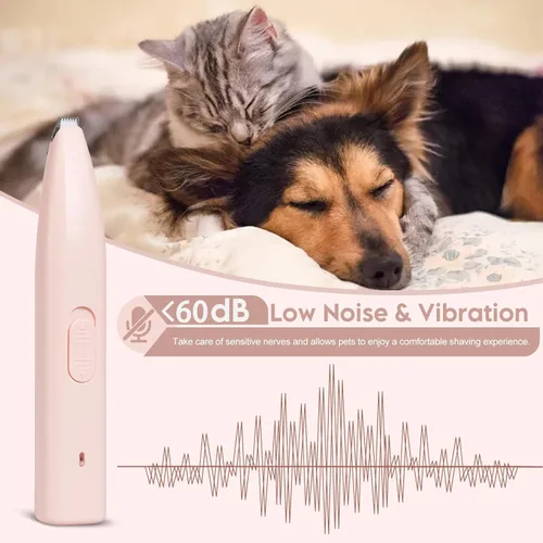 Vista 4 de Cortapelos para perros, para aseo, recortadora de patas de perro, mini recortadora para perros, recargable, bajo ruido para recortar el pelo