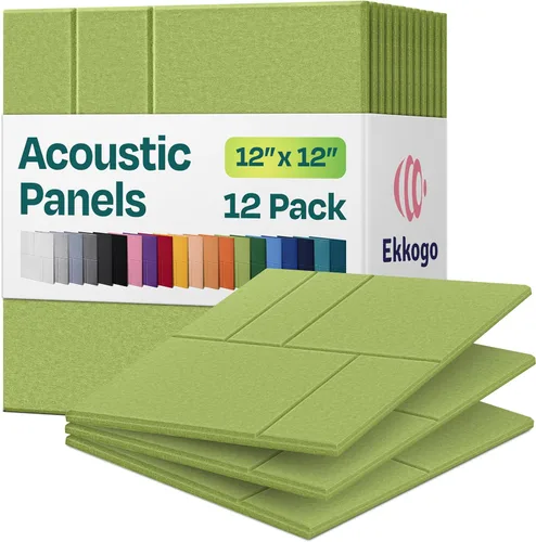 Vista 26 de Paquete de 12 paneles acústicos con aislamiento de sonido para paredes 12 x 12 x 0.4 pulgadas Paneles decorativos para amortiguación de sonido