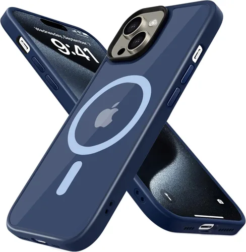 Vista 10 de Funda magnética fuerte para iPhone 14 Plus de 6.7 pulgadas, transparente compatible con MagSafe, protección contra caídas de grado militar