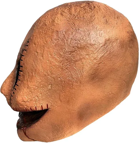 Vista 6 de Máscara asesina en serie de cara sonriente látex aterrador de cabeza completa máscara de película de terror Halloween accesorios de cosplay