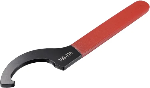 Vista 6 de uxcell Llave inglesa de gancho C portabrocas para tuerca redonda de 0.866-1.024 in, con mango antideslizante rojo