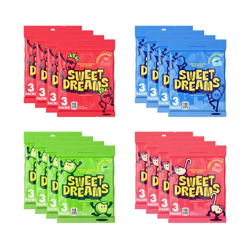 Vista 11 de Sweet Dreams Caramelos masticables suaves rellenos en el centro envueltos individualmente, caramelos sin gluten, tamaño de fiesta, dulces