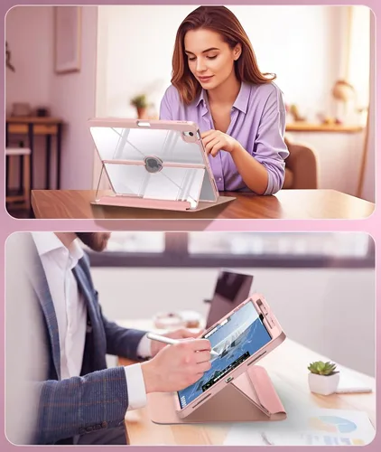 Vista 90 de MoKo Funda para iPad Air de 13 pulgadas M3 2025 y M2 2024 con soporte para lápices, funda para iPad Air 13 [protector de pantalla integrado]