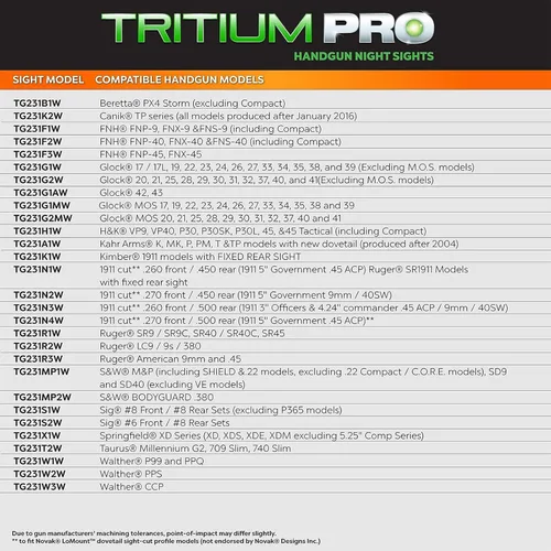 Vista 4 de TRUGLO Tritium Pro - Miras nocturnas para pistola, compatibles con Springfield Armory XD Series Mira delantera y trasera compacta y duradera que