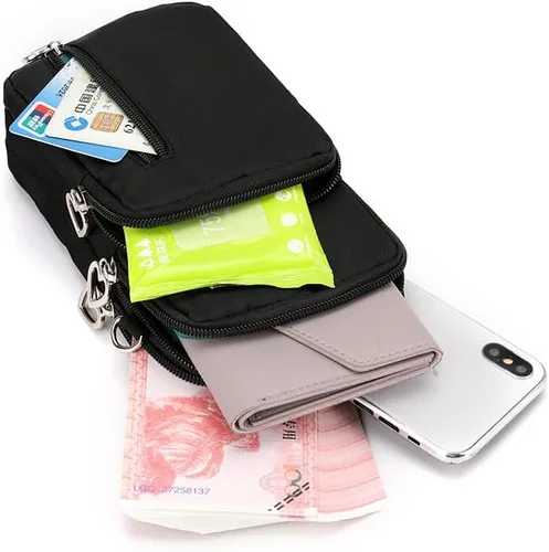 Vista 5 de Bolso bandolera Oxford con cremallera para teléfono celular para Samsung Galaxy S24+ S23 FE S23 S22 S21 S20 FE S10e A01 A54