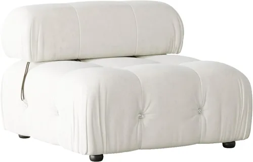 Vista 4 de Sofá modular seccional, sofá de terciopelo, asiento medio, beige