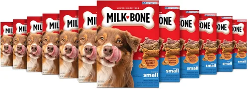 Vista 9 de Milk-Bone Mini's - Golosinas para Perros con sabor a mantequilla de maní para Perros de todos los tamaños, 15 onzas (paquete de 6), textura