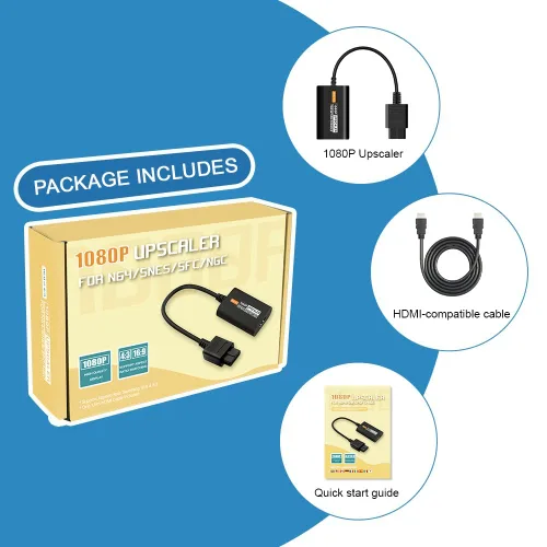 Vista 7 de HDMI Converter for Nintendo Gamecube NGC N64 SNES SFC 1080P Upscaler HDMI Adapter with 43169 Aspect Ratio Switch for Nintendo Game Console