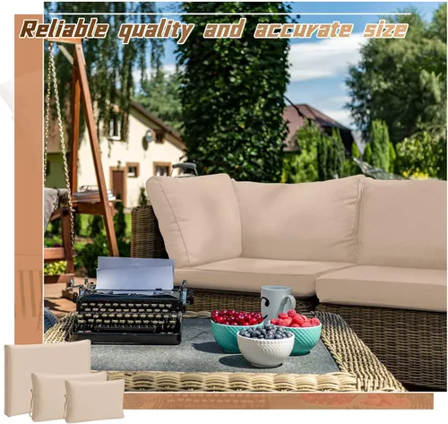Vista 5 de Patelai 11 fundas impermeables para cojines de patio para muebles seccionales al aire libre, mimbre, ratán, patio, sofá, silla, fundas de almohada