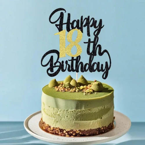 Vista 5 de Decoración para pastel de cumpleaños número 18, decoración de feliz cumpleaños para fiesta de 18 años, complemento de regalo (18)