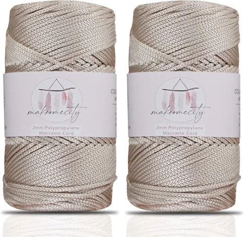 Vista 50 de Makromecity, Cordón de macramé de poliéster de 2 mm x 250 yardas (750 pies) Cordón de macramé de 2 mm de polipropileno para arte y manualidades