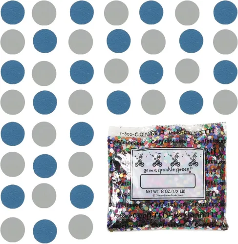 Vista 238 de Confetti Circle 1/4" Negro, Azul Marino Combo - 2 bolsas de media onza (1 oz) (8550/9971)