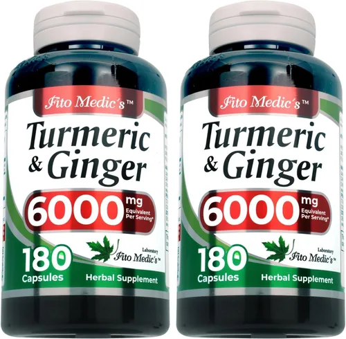 Vista 12 de FITO MEDIC'S Laboratorio Suplemento de cúrcuma y jengibre 180 Caps s.