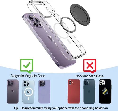 Vista 7 de MINDSKY Soporte magnético de doble cara para teléfono celular, soporte de agarre compatible con fundas Magsafe Series iPhone 12, 13, 14, 15