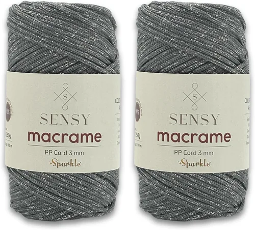 Vista 112 de Cuerda de poliéster Sensy Premium de 3 mm, 120 metros, 100% cordón de polipropileno, cuerda de macramé de 3 mm, cordón para bolsos de ganchillo Negro