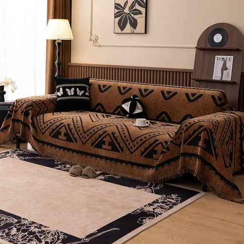 Vista 53 de ROOMLIFE Manta Funda Azteca Bohemia para Sofá, Decoración del Hogar Estilo Granja, Fundas de Sofá para Loveseat, Sofás de 2/3 Cojines, Apta