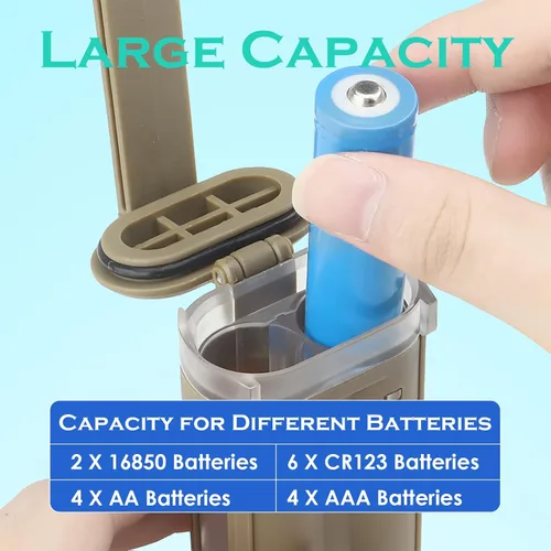 Vista 4 de Battery Storage Box 2-Hole Waterproof Battery Case for 18650/AA/AAA/CR123