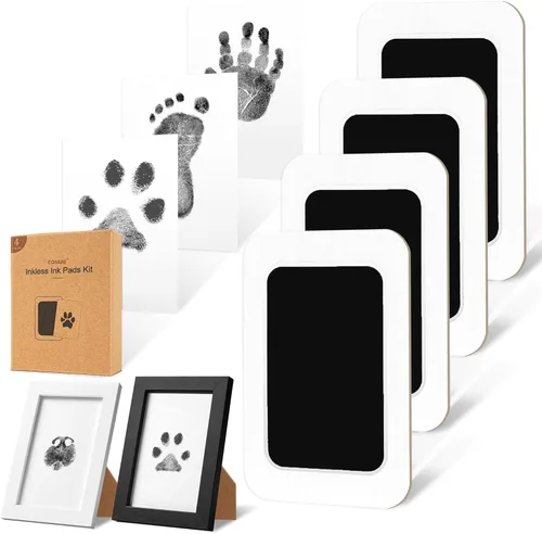 Vista 15 de Kit de huellas sin tinta para perros, gatos y bebés, kit de huellas de manos de bebé y nariz de perro de tacto limpio, kit de huellas de perro sin