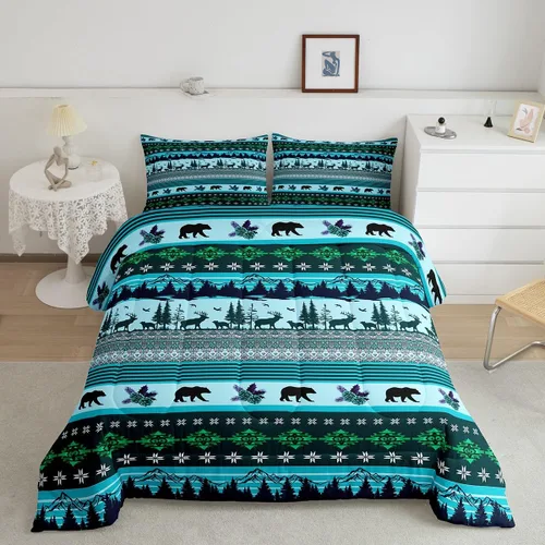 Vista 39 de Juego de ropa de cama con relleno de edredón con diseño de caballo y atrapasueños para niños, adolescentes y hombres, juego de edredón con estampado