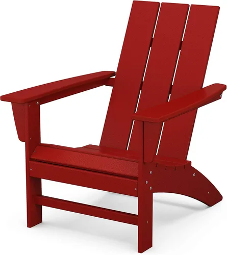 Vista 14 de Silla moderna AD420WH tipo Adirondack de Polywood, Blanca, Construcción duradera de polietileno de alta densidad, Fácil montaje, Resistente al agua