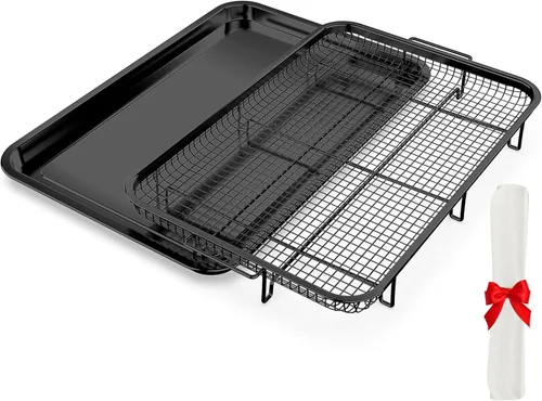 Vista 14 de Cesta para Freidora de Aire para Horno, OPENICE Bandeja y Sartén Grande de Freidora de Aire de 15.6" x 11.6" con 30 Piezas de Papeles de Pergamino