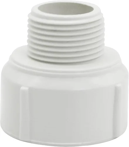 Vista 3 de Reductor de manguera de jardín de PVC Acoplamiento de buje hembra 1/2 "macho a 3/4" hembra adaptador de rosca conector a accesorios de tubería blanco