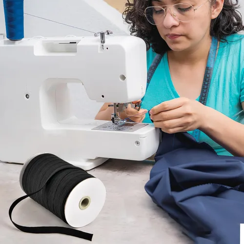 Vista 7 de Coopay Cordón elástico de 100 yardas de largo, 1/2 pulgada de ancho, cuerda elástica, cuerda elástica, carrete de punto para coser