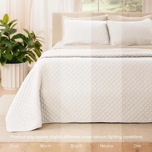 Vista 6 de Bare Home Juego de colcha – Twin/Twin Extra Long – Decoración ligera de cama – Alternativa de edredón – Colcha acolchada para todas las estaciones