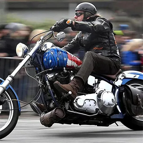Vista 6 de Medio casco de motocicleta de estilo retro, diseño clásico, medio casco de motocicleta, certificado por DOT
