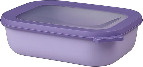 Vista 10 de Mepal Cirqula - Recipiente circular rectangular para almacenar y servir alimentos de 67.6 fl oz / 68 onzas con tapas transparentes, perfecto