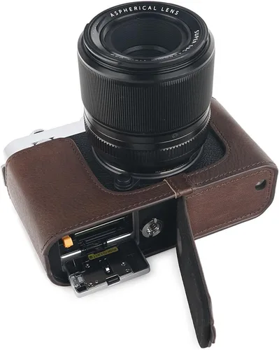Vista 10 de TP Original Hecho a mano de cuero auténtico medio cámara caso bolsa cubierta para FUJIFILM X-E4 XE4 color negro