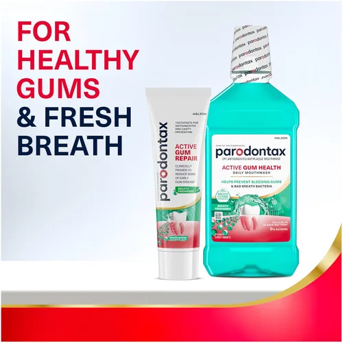 Vista 11 de Parodontax Pasta dental para reparación activa de encías y frescor de aliento, 3x3.4 oz