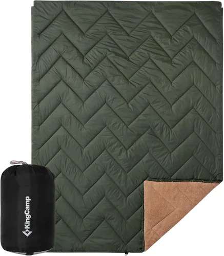 Vista 17 de KingCamp Manta Ultraligera para Campamento, Alternativa de Plumón Empacable, Mantas Vestibles Acolchadas Resistentes a la Intemperie, Edredón Cálido