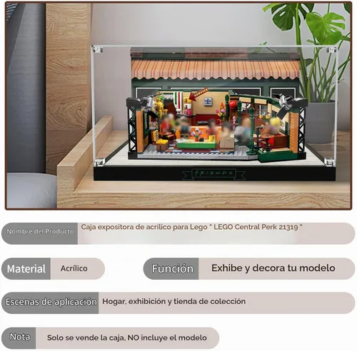 Vista 13 de Vitrina acrílica para Lego Ideas 21319 Central Perk, caja decorativa personalizada para el modelo de bloque de amigos, placa de acrílico